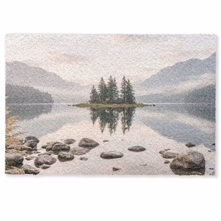Deurmat - Meer - Bergen - Landschap - Groen — 1