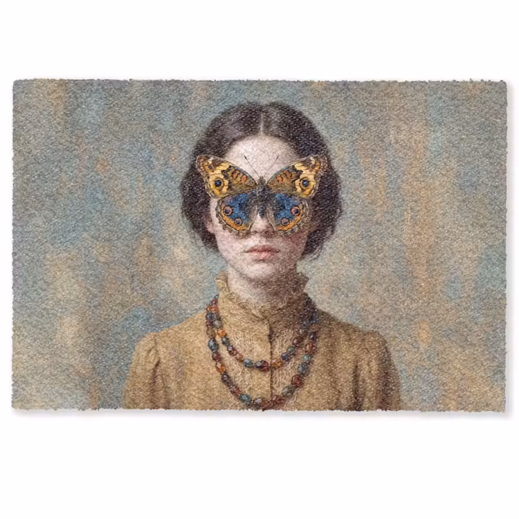 Deurmat - Portret - Vlinder - Kleurrijk — 1