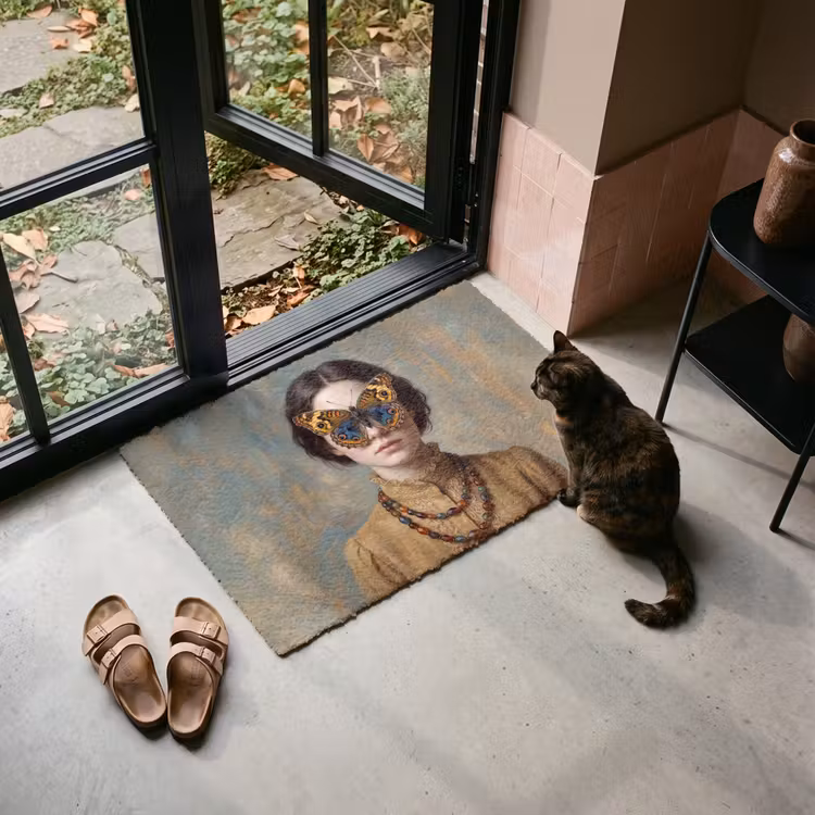 Deurmat - Portret - Vlinder - Kleurrijk — 2