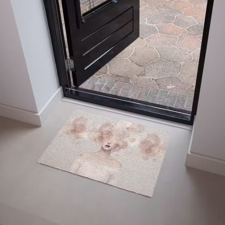 Deurmat - Vrouw - Cirkels - Beige — 4