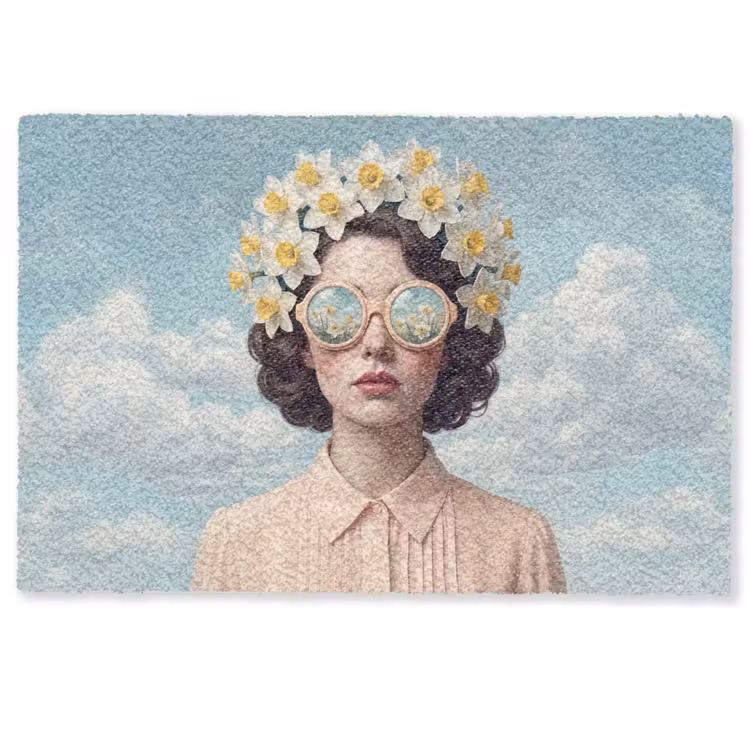 Deurmat - Vrouw - Narcissen - Geel — 1