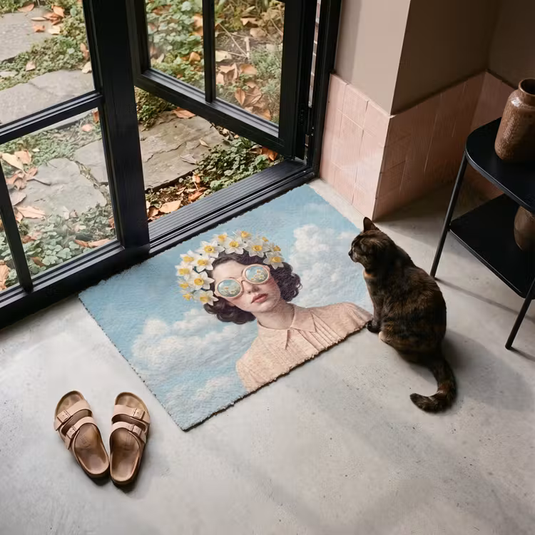 Deurmat - Vrouw - Narcissen - Geel — 2
