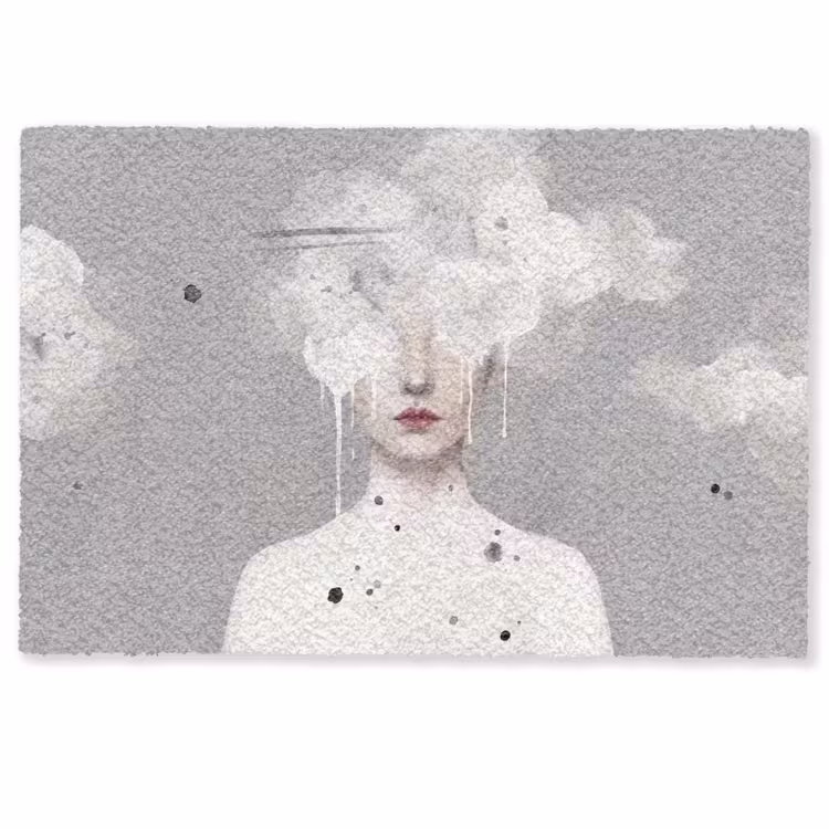 Deurmat - Vrouw - Wolk - Grijs — 1