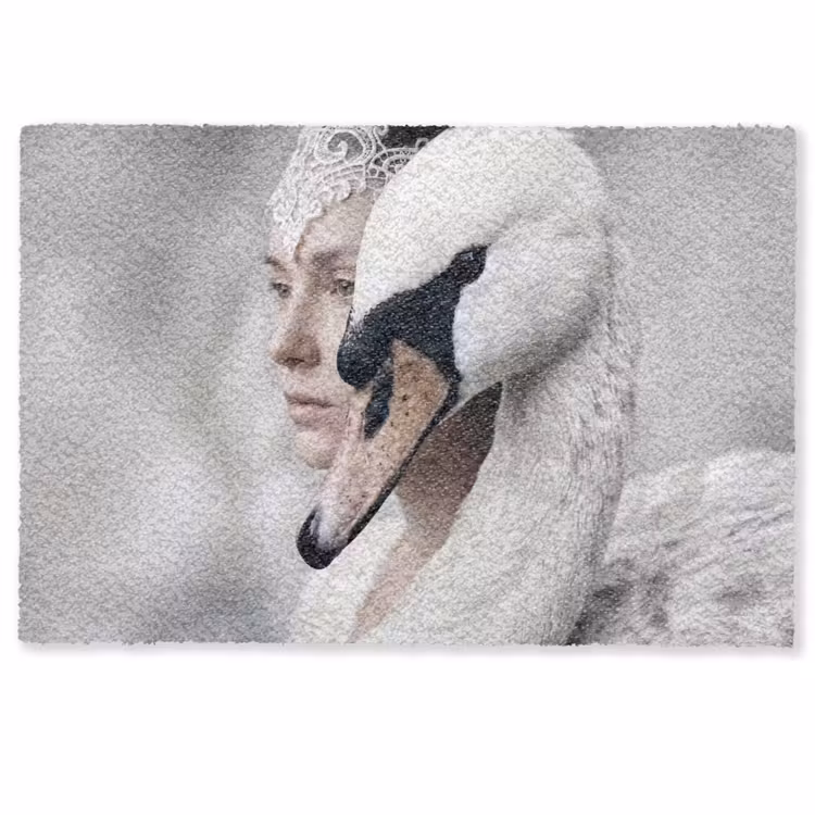 Deurmat - Vrouw - Zwaan - Wit — 1
