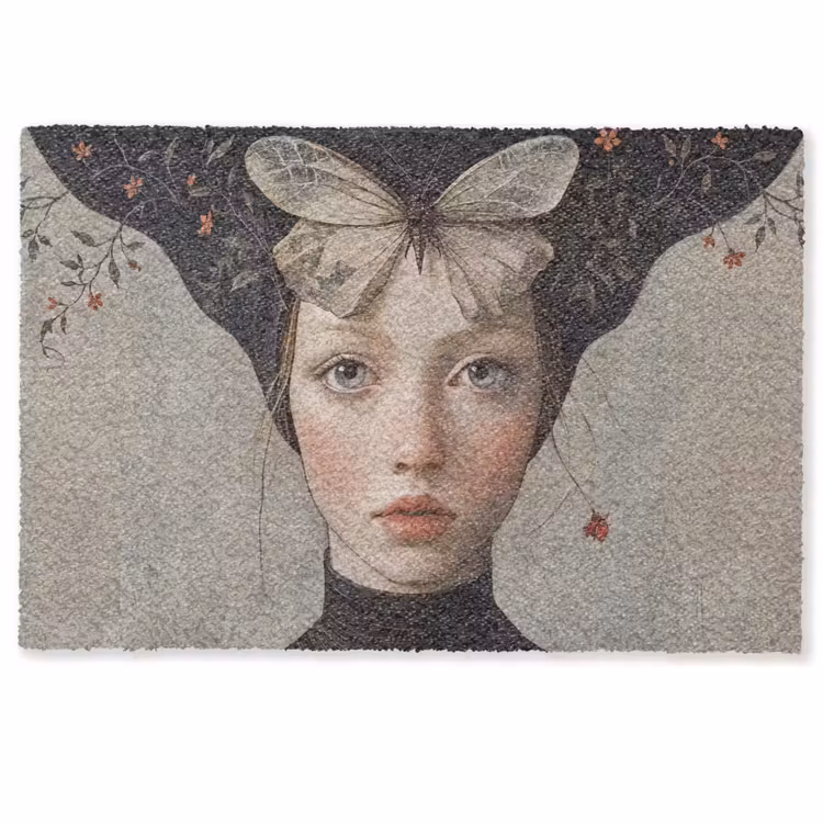 Deurmat - Woman - Butterfly - Art - Classic - Muted — 1