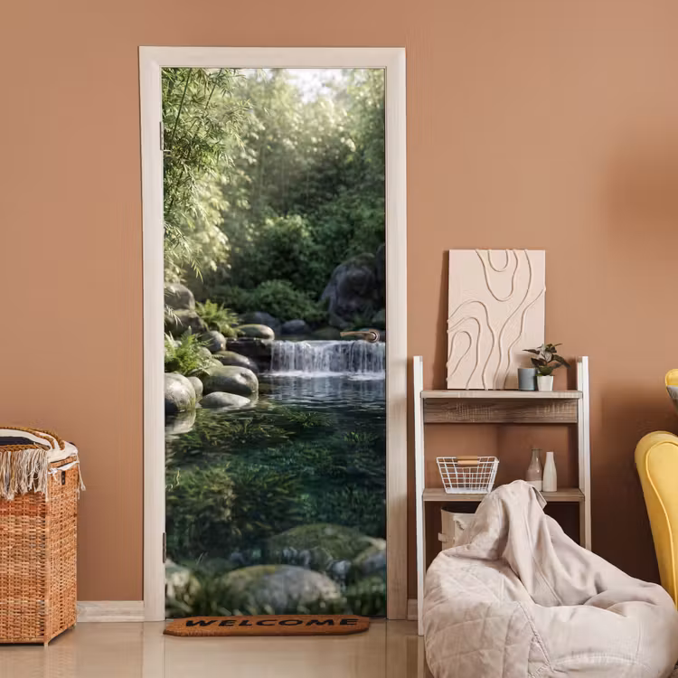 Deursticker - Beek - Waterval - Natuur - Groen — 2