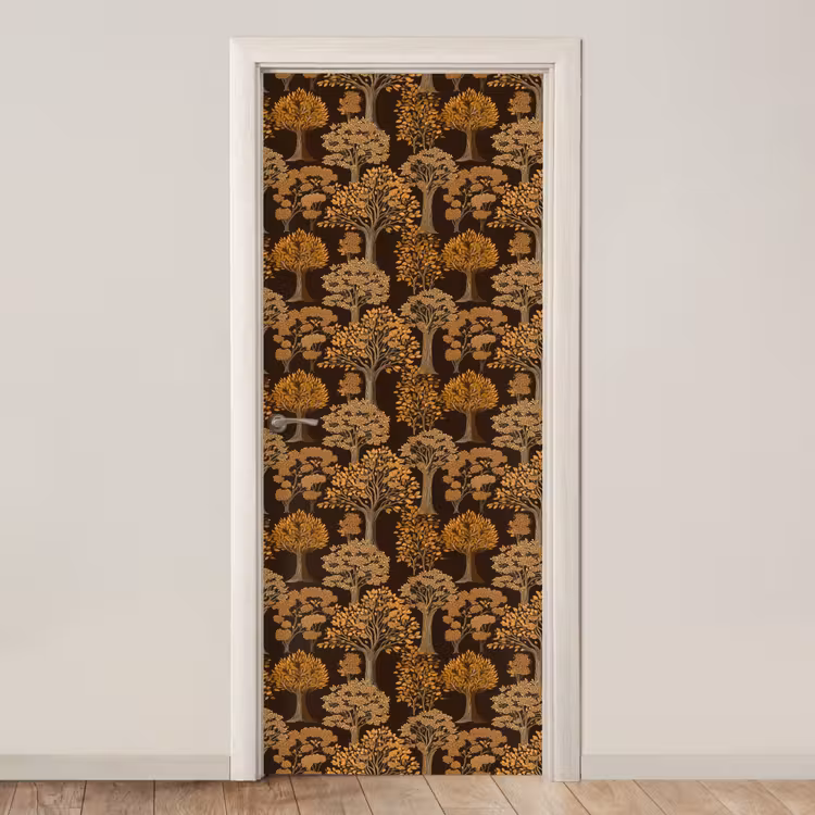 Deursticker - Bomen - Patroon - Bruin — 1