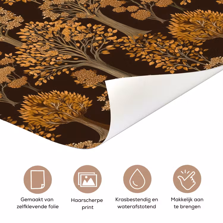 Deursticker - Bomen - Patroon - Bruin — 3