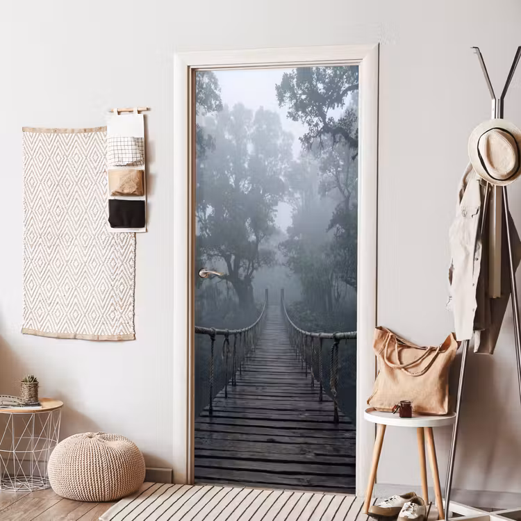 Deursticker - Brug - Jungle - Mist - Natuur — 8
