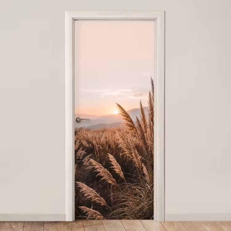 Deursticker - Gras - Veld - Zon - Natuur — 1
