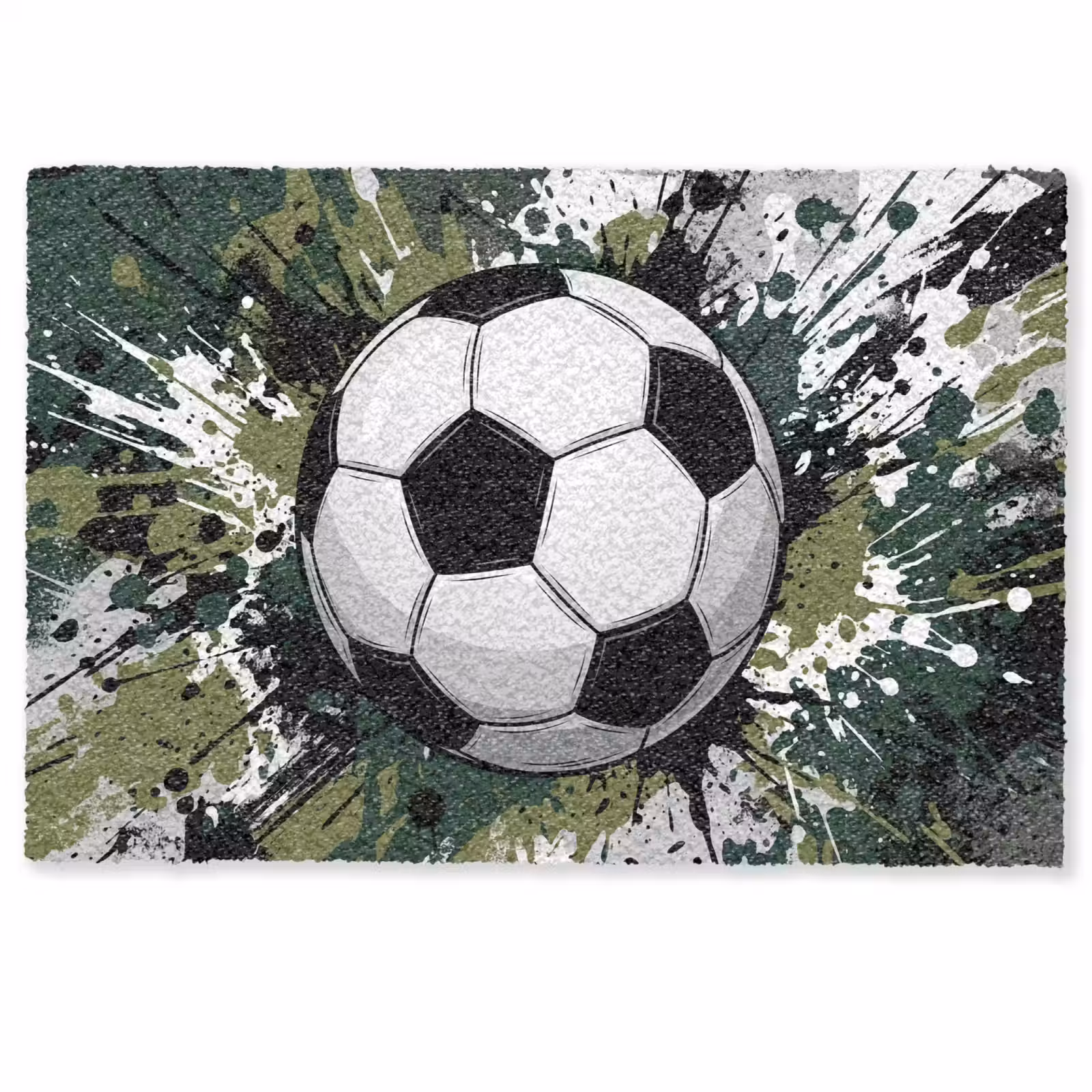 Deurmat - Voetbal - Verf - Spetters - Groen — 1