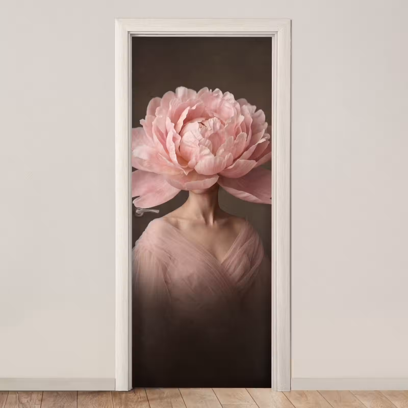 Deursticker - Gezicht - Roos - Roze — 1