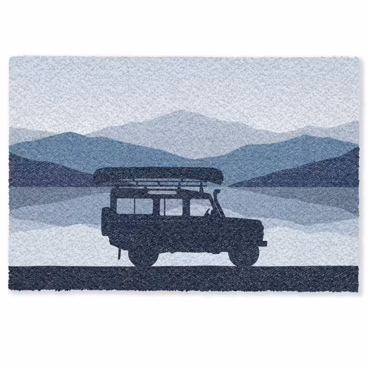 Deurmat - Auto - Meer - Bergen - Blauw — 1