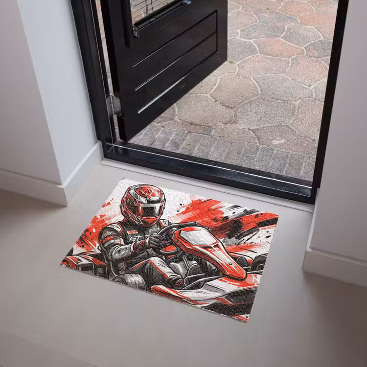 Deurmat - Kart - Coureur - Snelheid - Rood — 4