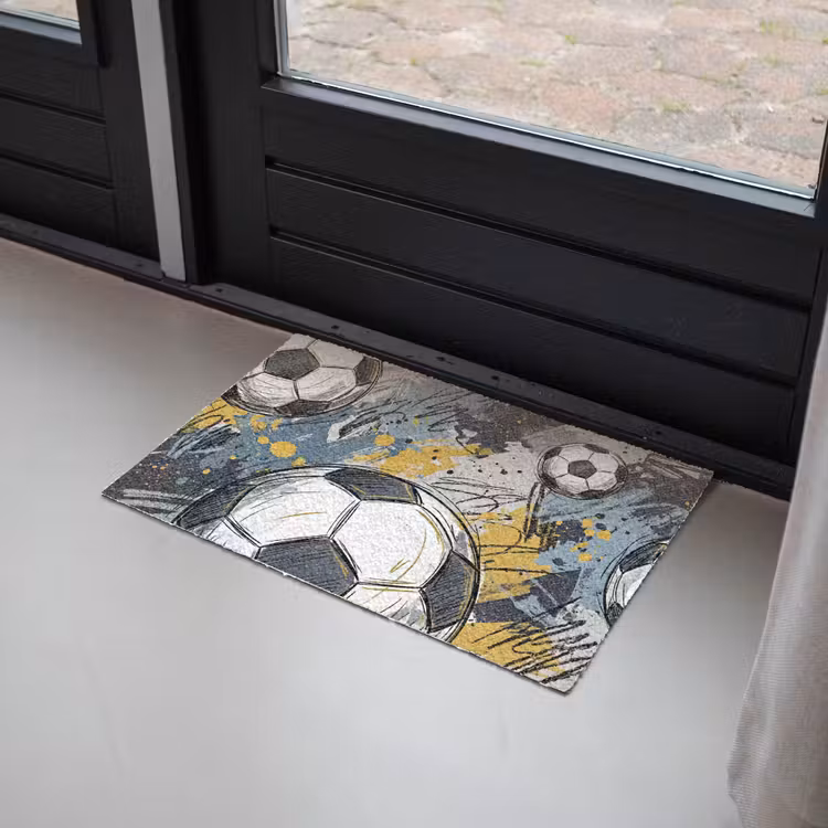 Deurmat - Voetbal - Abstract - Sport - Kleurrijk — 2