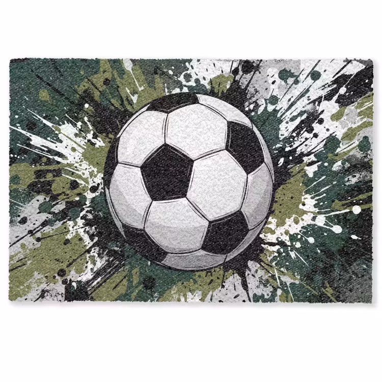 Deurmat - Voetbal - Verf - Spetters - Groen — 1