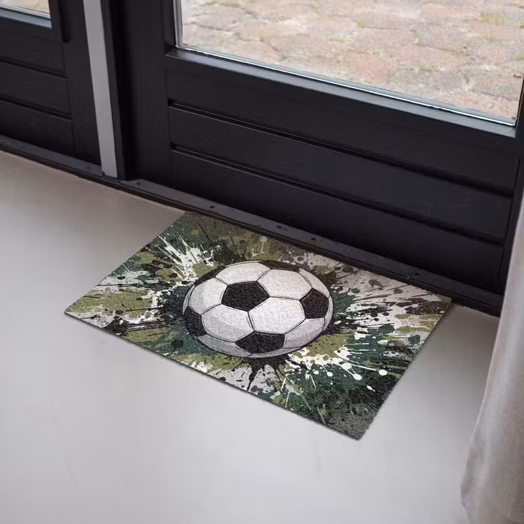 Deurmat - Voetbal - Verf - Spetters - Groen — 2