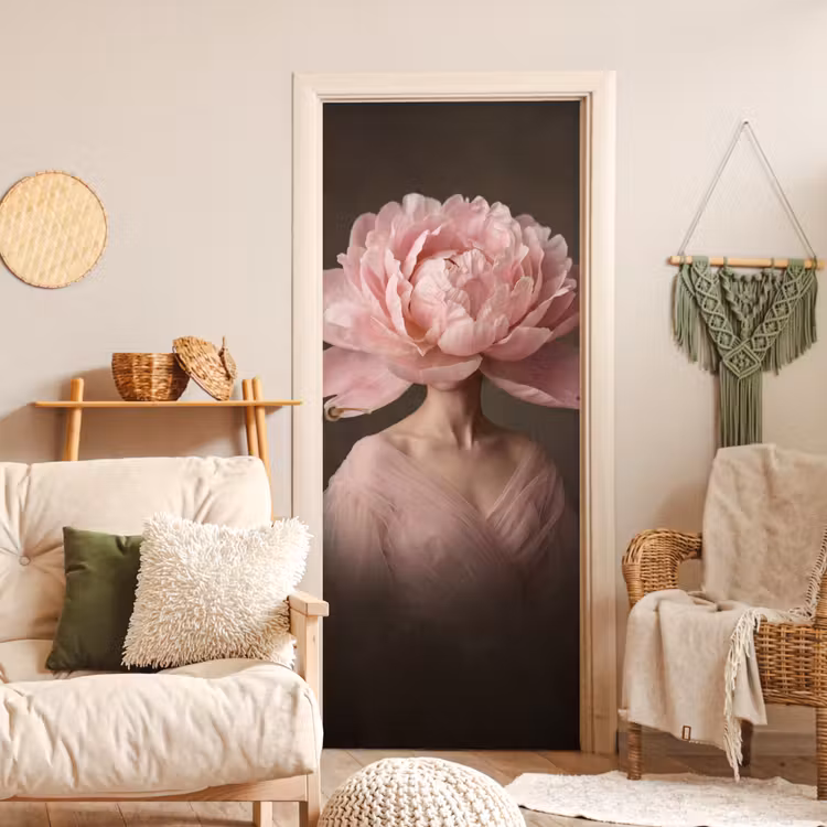 Deursticker - Gezicht - Roos - Roze — 4