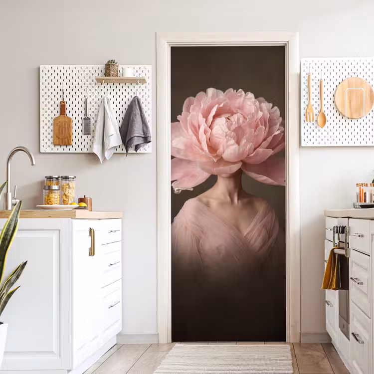 Deursticker - Gezicht - Roos - Roze — 7