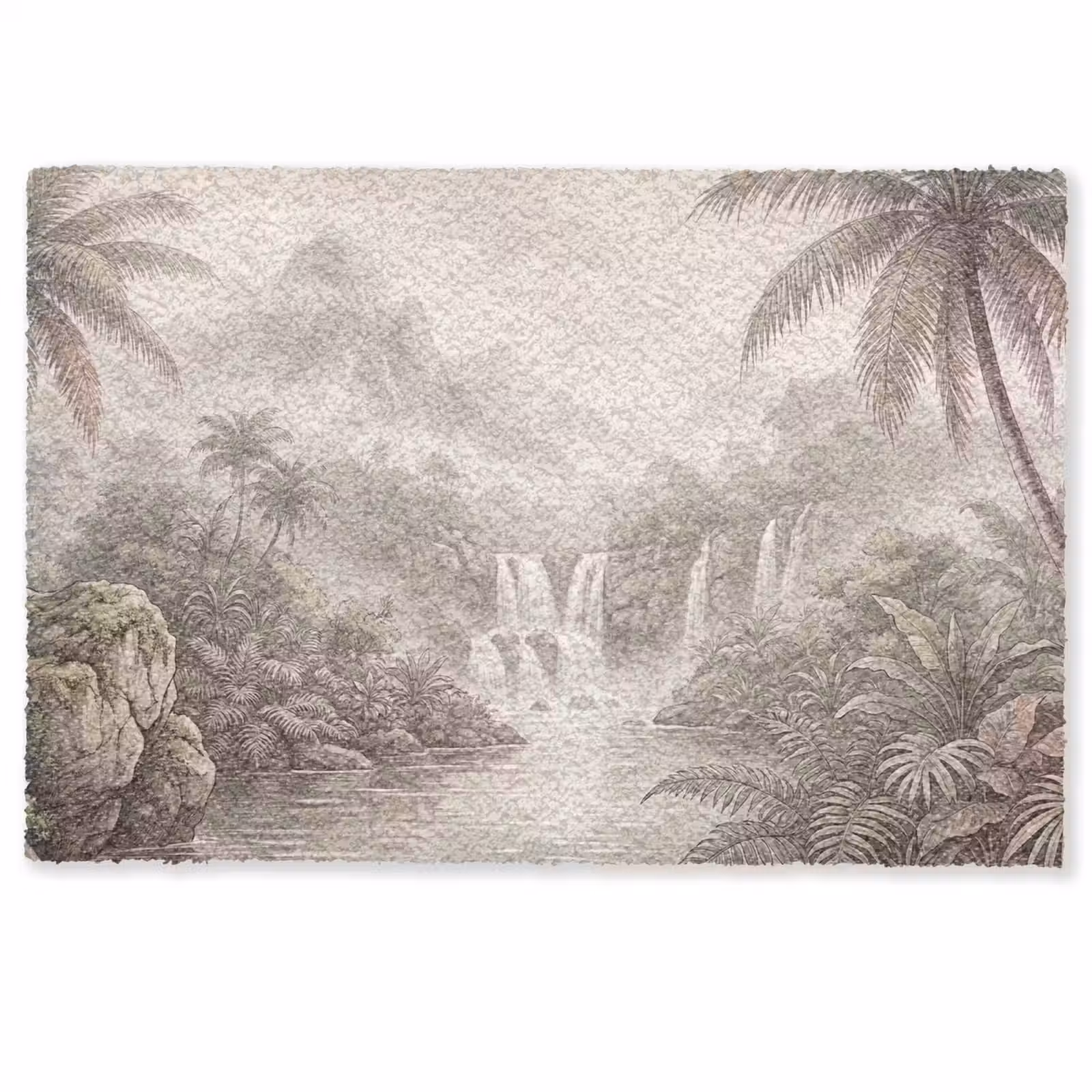 Deurmat - Jungle - Watervallen - Tropisch - Illustratie — 1