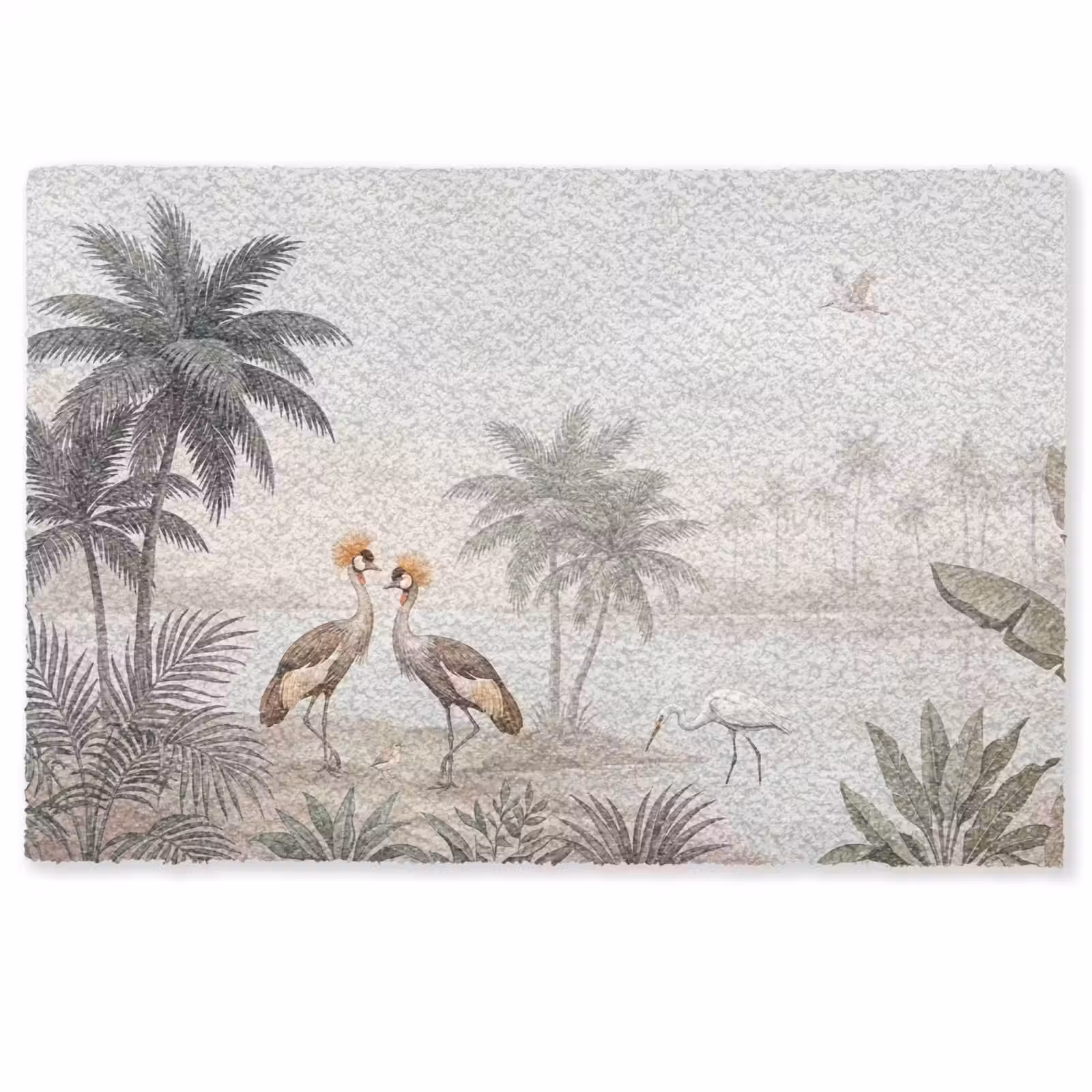 Deurmat - Kraanvogels - Palmbomen - Tropisch — 1