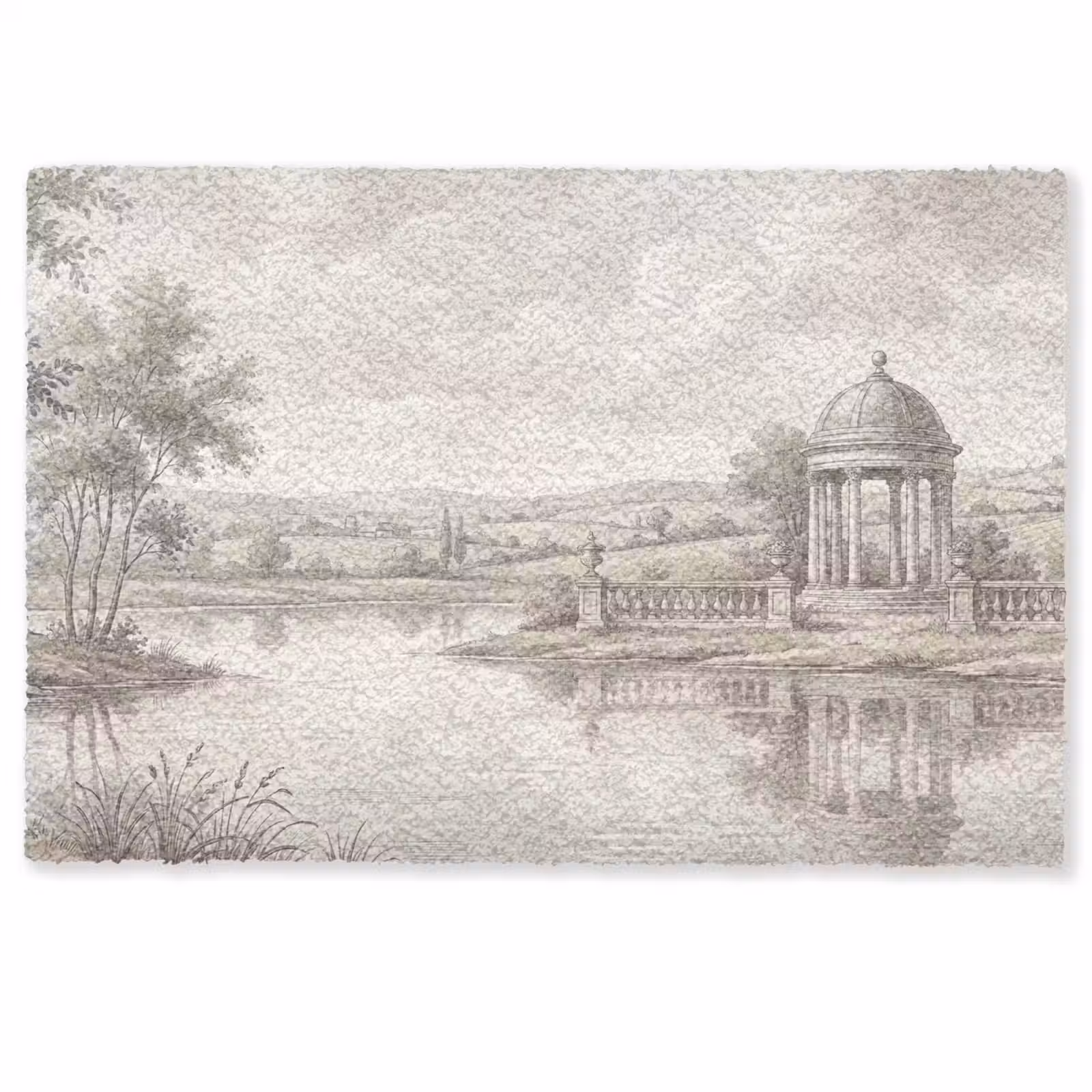 Deurmat - Landschap - Water - Natuur - Sepia — 1