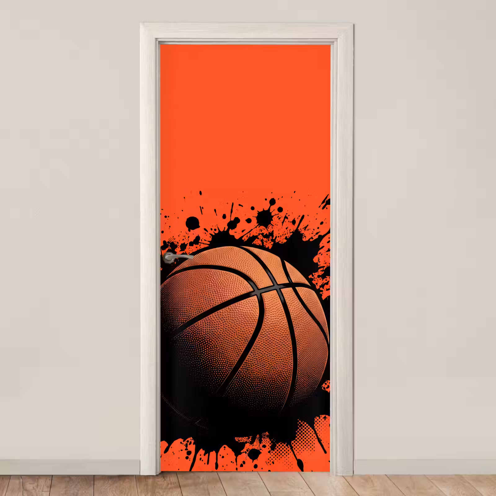 Deursticker - Basketbal - Verf - Sport - Oranje — 1