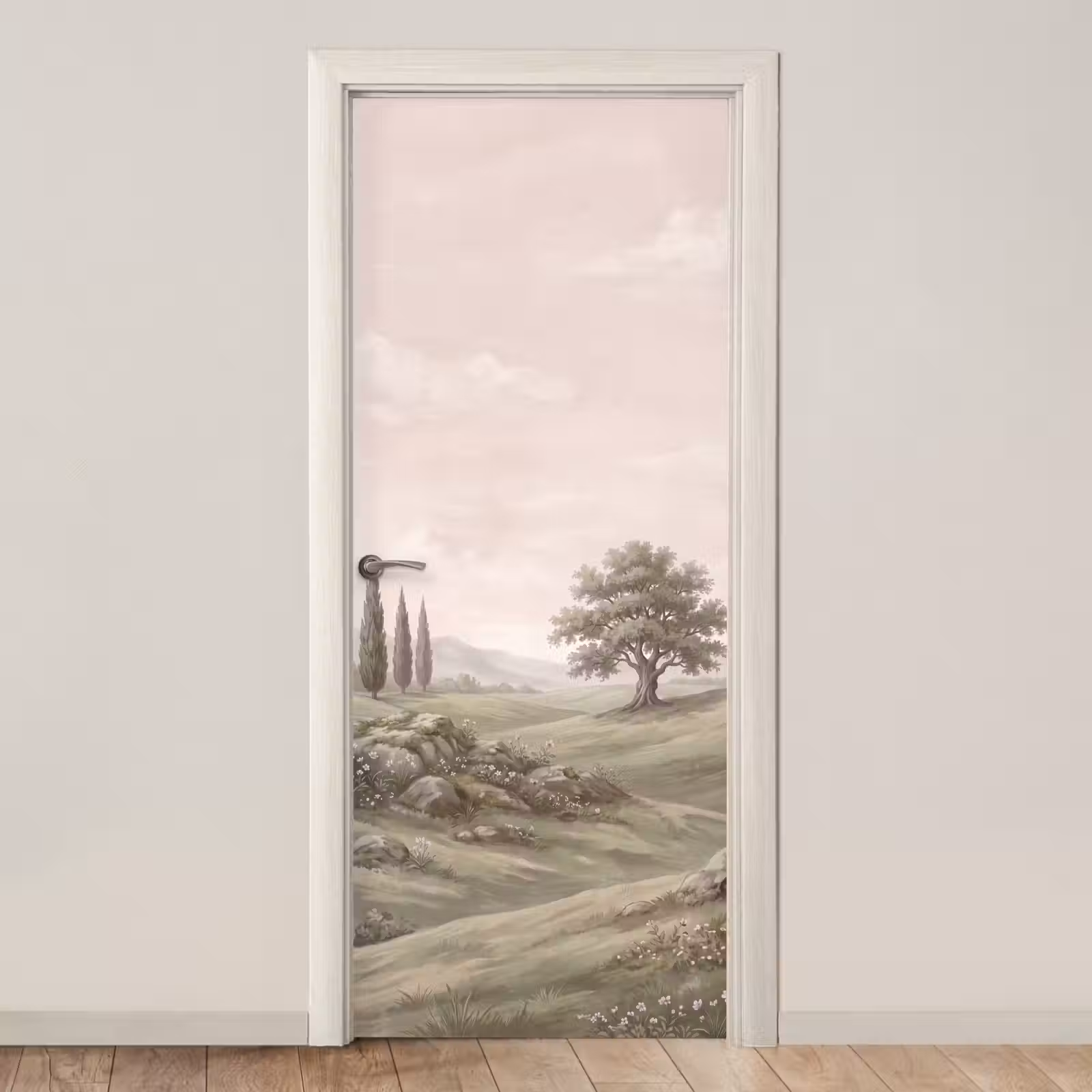 Deursticker - Heuvellandschap - Bomen - Natuur - Groen — 1