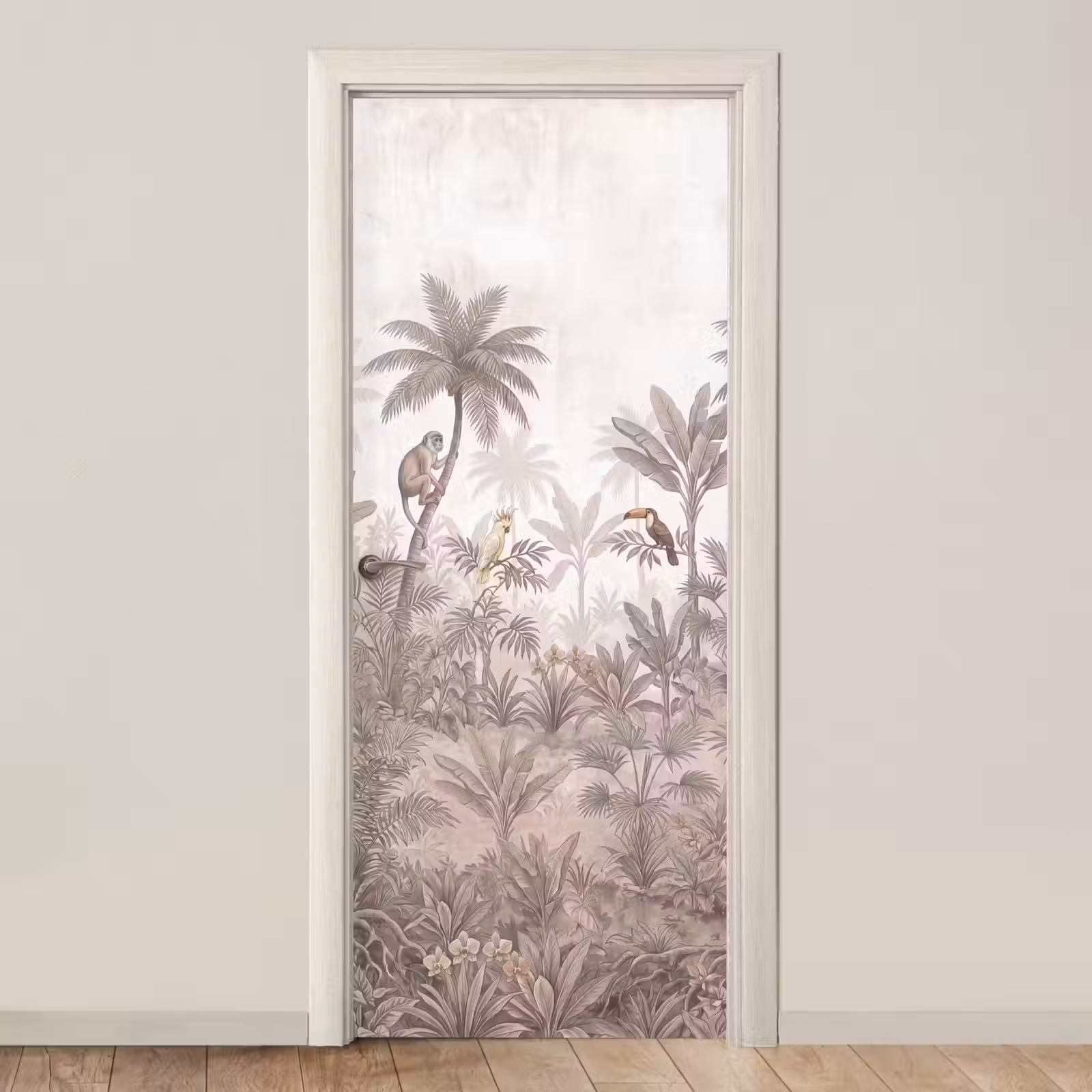 Deursticker - Jungle - Dieren - Palmbomen — 1