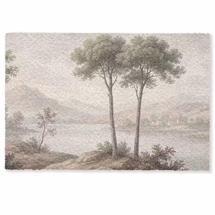 Deurmat - Bomen - Meer - Bergen - Illustratie — 1