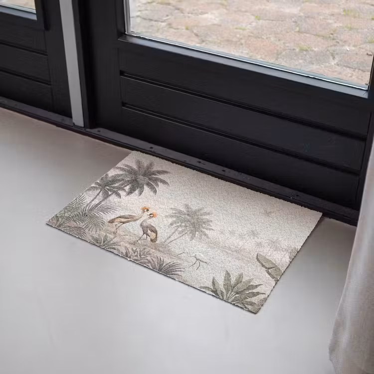 Deurmat - Kraanvogels - Palmbomen - Tropisch — 2