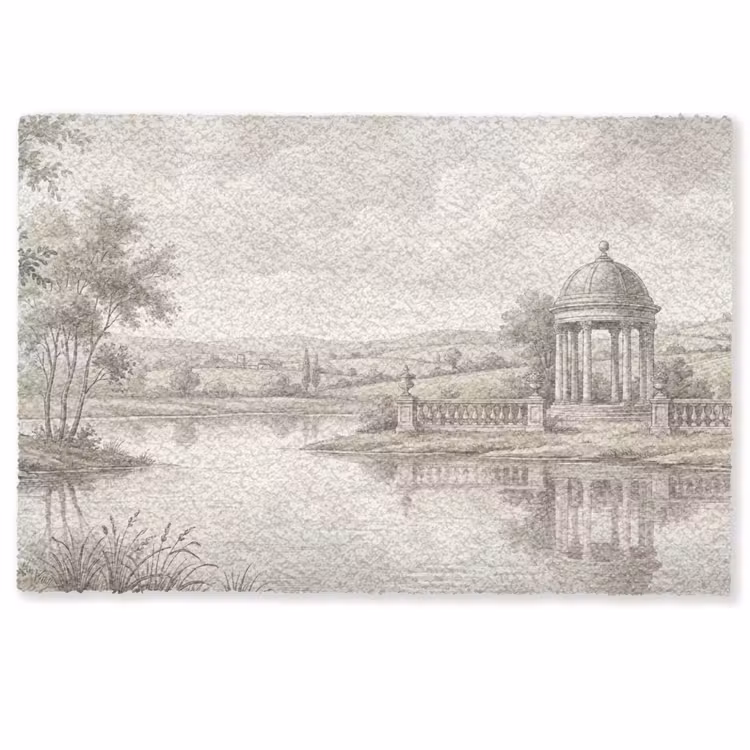 Deurmat - Landschap - Water - Natuur - Sepia — 1