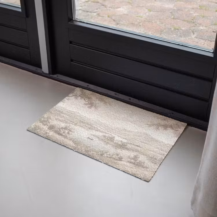Deurmat - Rivierlandschap - Bergen - Natuur - Vintage - Beige — 2