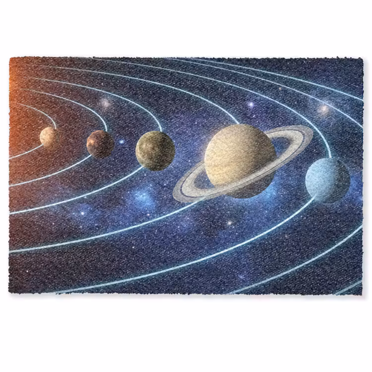 Deurmat - Ruimte - Zonnestelsel - Blauw — 1