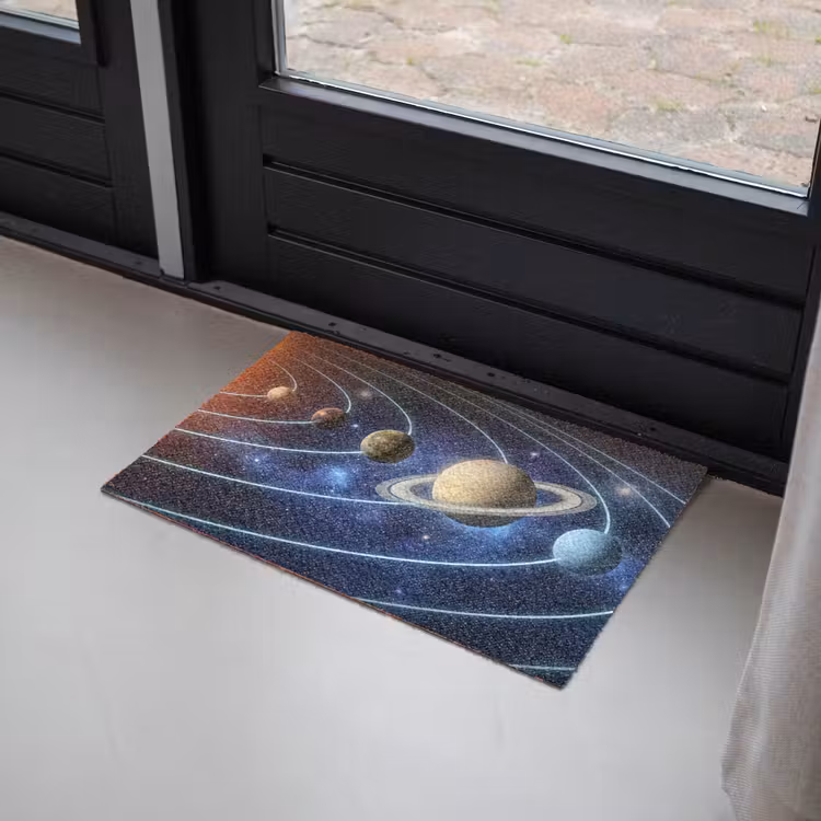 Deurmat - Ruimte - Zonnestelsel - Blauw — 2