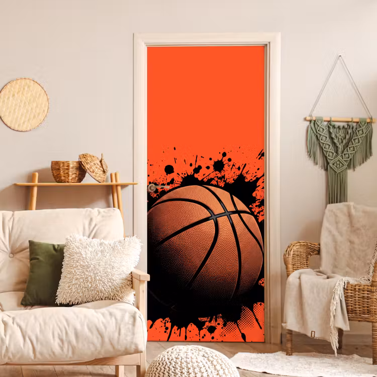 Deursticker - Basketbal - Verf - Sport - Oranje — 4