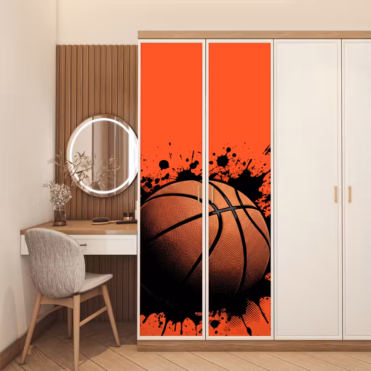 Deursticker - Basketbal - Verf - Sport - Oranje — 5