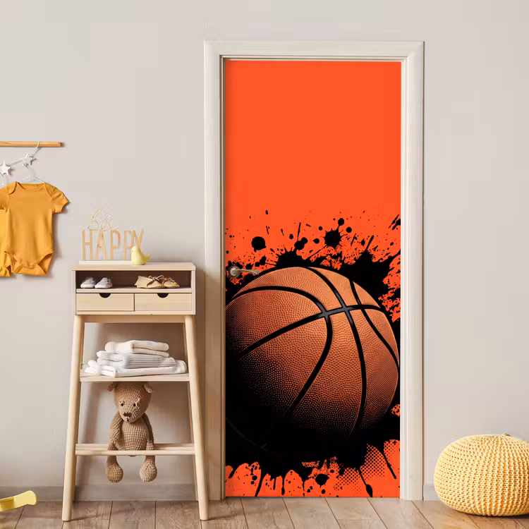 Deursticker - Basketbal - Verf - Sport - Oranje — 6