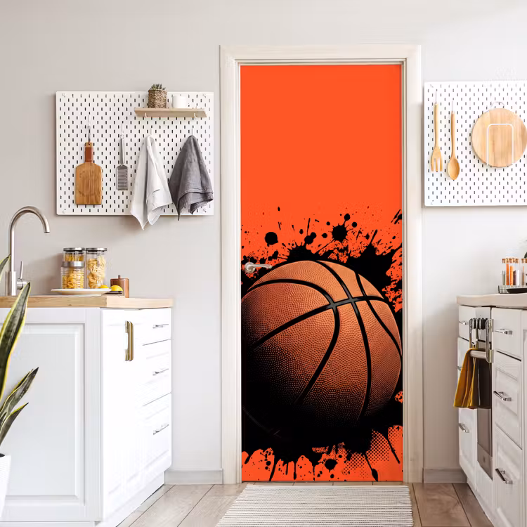 Deursticker - Basketbal - Verf - Sport - Oranje — 7