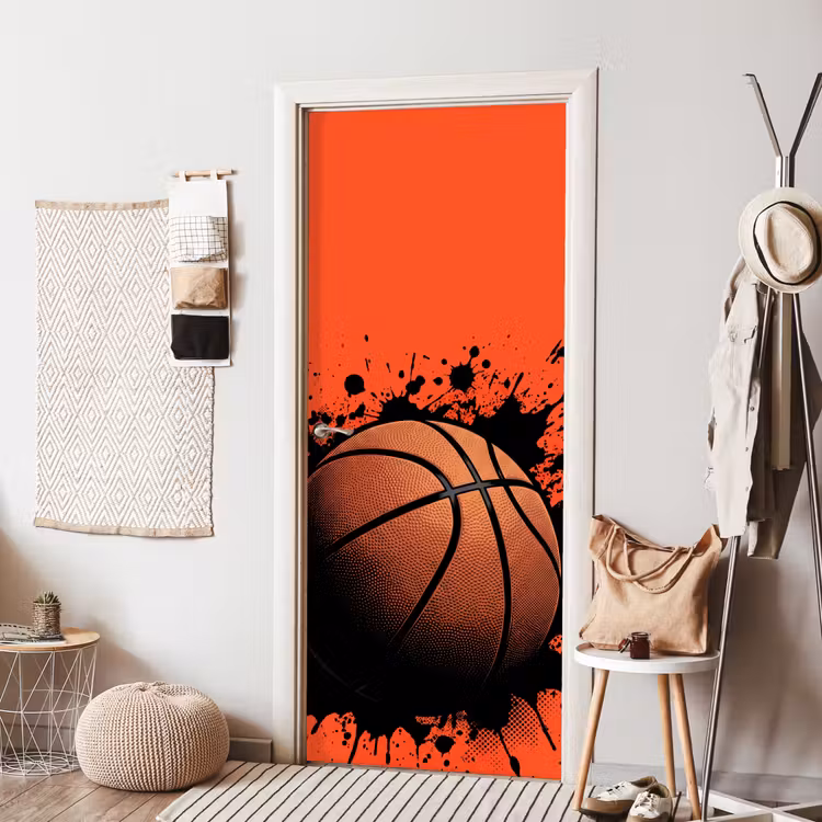 Deursticker - Basketbal - Verf - Sport - Oranje — 8