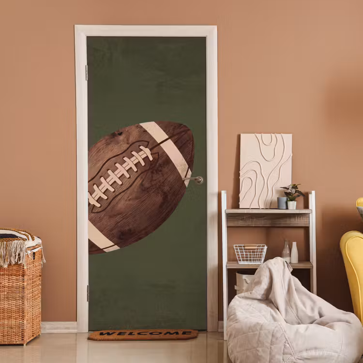 Deursticker - Football - Hout - Sport - Groen — 2