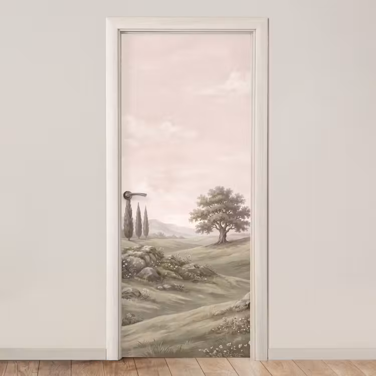 Deursticker - Heuvellandschap - Bomen - Natuur - Groen — 1