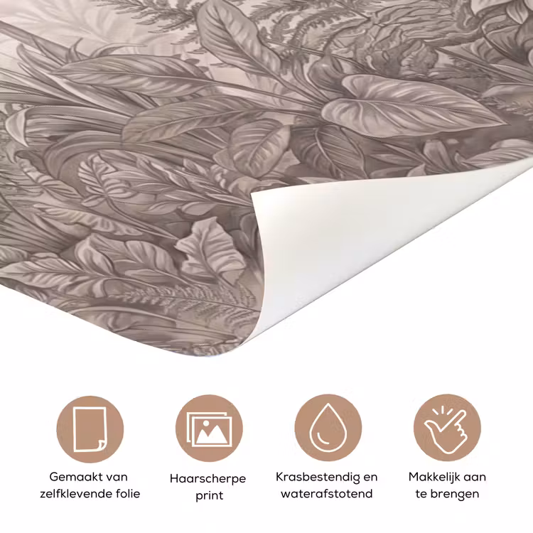 Deursticker - Jungle - Banenboom - Kolibrie - Beige — 3