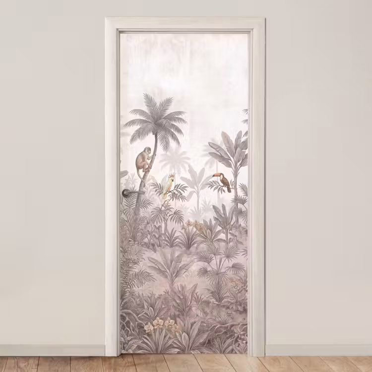 Deursticker - Jungle - Dieren - Palmbomen — 1