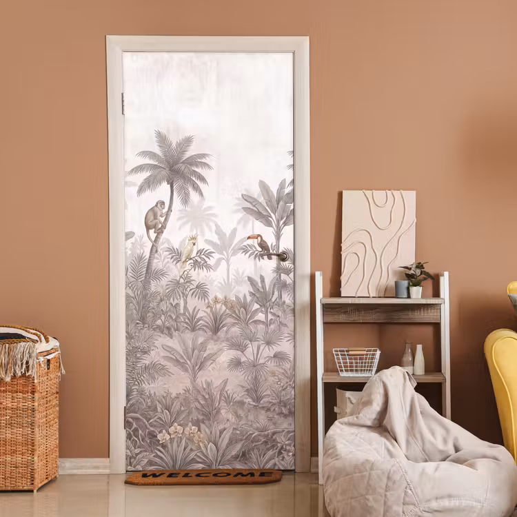 Deursticker - Jungle - Dieren - Palmbomen — 2