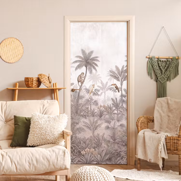 Deursticker - Jungle - Dieren - Palmbomen — 4
