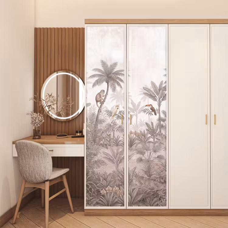 Deursticker - Jungle - Dieren - Palmbomen — 5