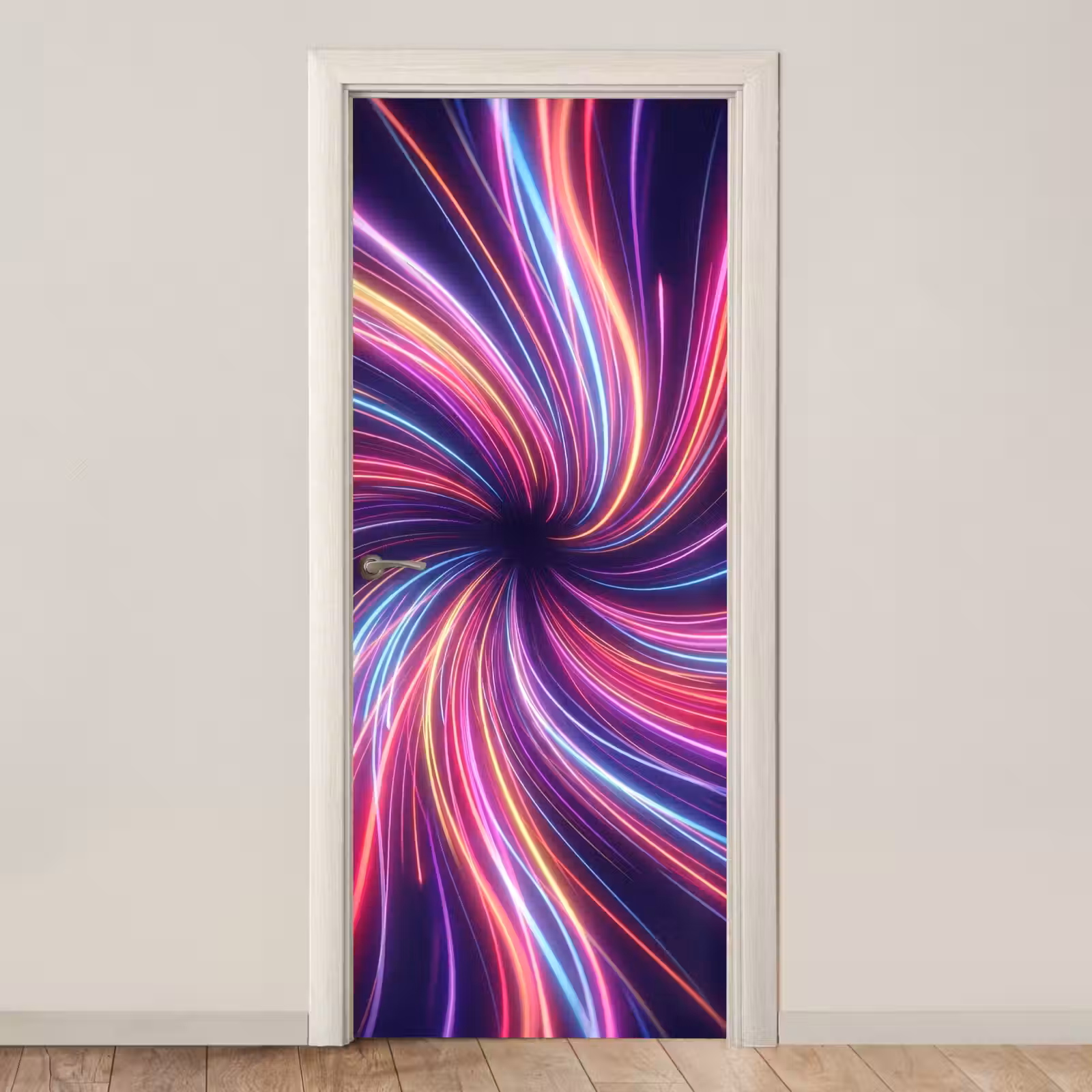 Deursticker - Abstract - Swirl - Futuristic - Neon — 1