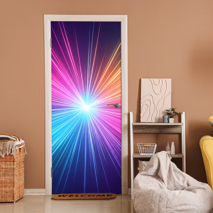 Deursticker - Abstract - Light - Burst - Modern - Colorful — 2