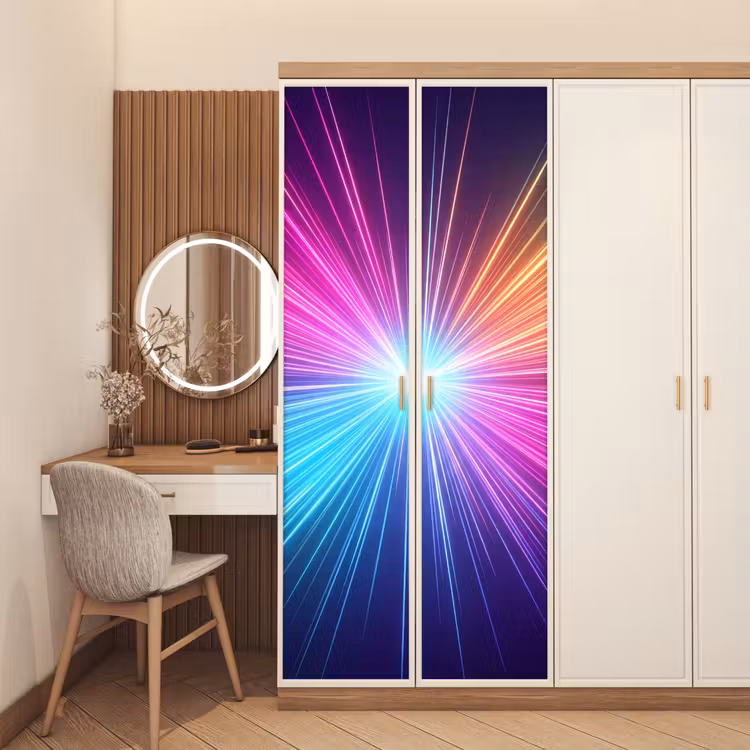 Deursticker - Abstract - Light - Burst - Modern - Colorful — 5